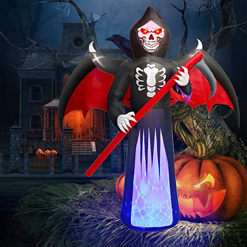 8.3FT Halloween Inflatables Scythe Ghost Reaper w/ LEDs