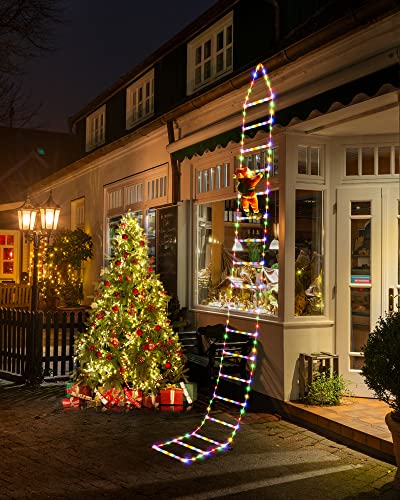 10ft Christmas Decorative Ladder Lights w/ Santa Claus