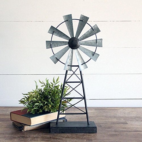Foreside Home & Garden Metal Small Distressed Windmill Table Decoration