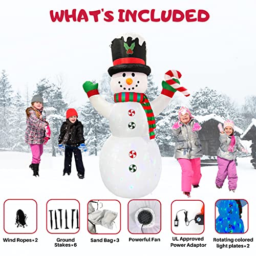 8FT Inflatable Snowman Christmas Yard Decorations