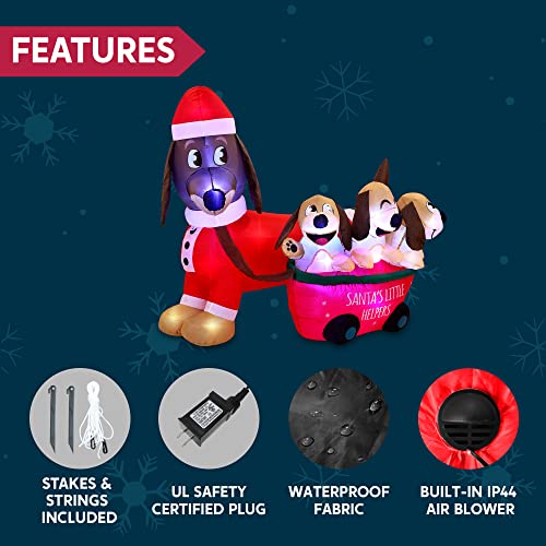 5 FT Christmas Puppy Inflatable with Built-in LEDs