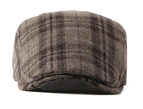 2 Pack Men's Cotton Flat Cap Ivy Gatsby Newsboy Hat (M)