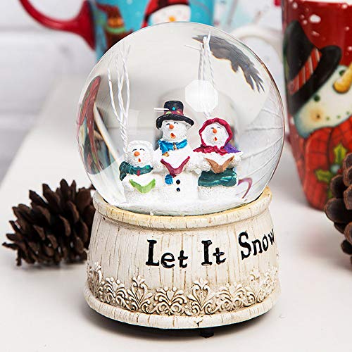 Musical Snow Globe Snowman Glitter Dome Polystone Decoration. Plays "Let It Snow"