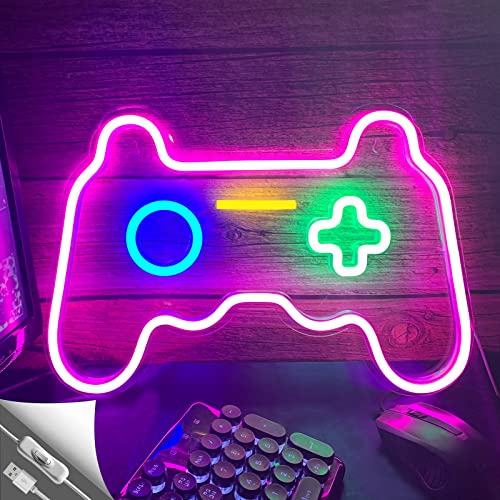 Game Neon Sign Gamepad Shape LED Neon Lights Signs for Wall Decor