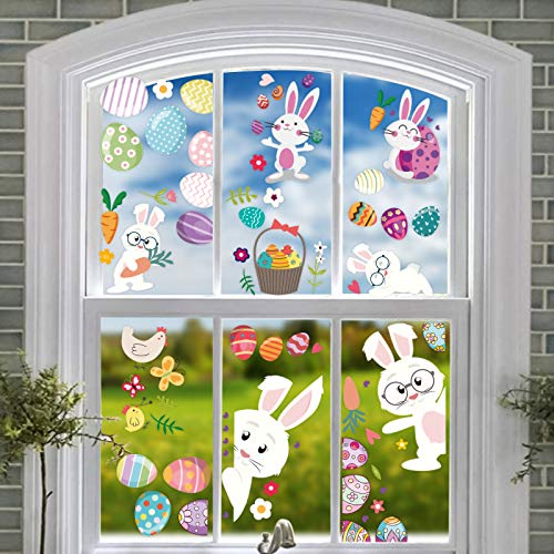 9 Sheets Easter Decorations - Window Clings Stickers