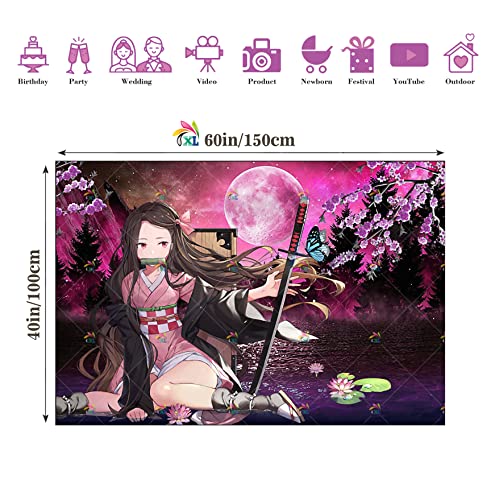 Butterfly Girl Demon Slayer Anime Tapestry Cartoon Poster 60x40"