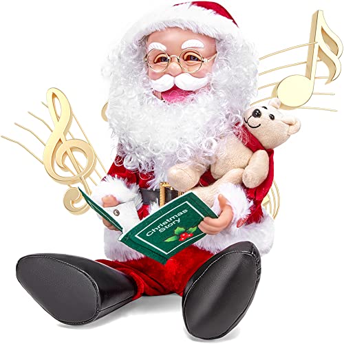 13" Animated Santa Claus Figurines Decoration