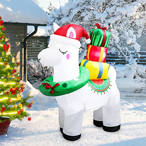 5FT - Inflatable Christmas Decoration Alpaca w/ LEDs