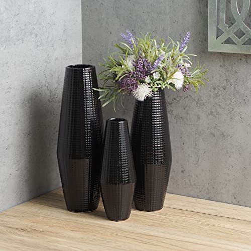 Set of 3 Ceramic Vase -Tall 12 Inch Medium 10 Inch Short 8 Inch High