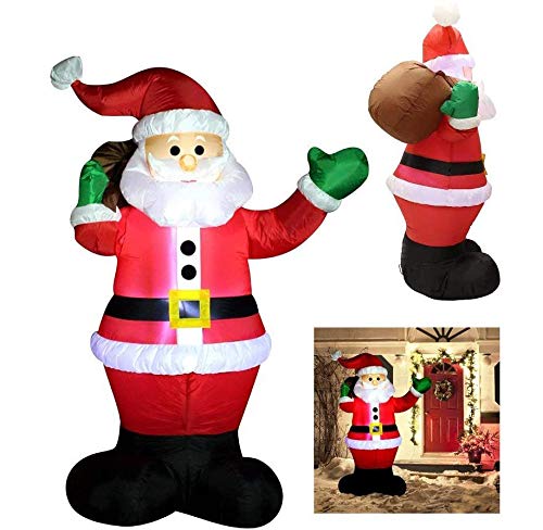 6 Ft Inflatable Santa Claus; LED Light Up Giant Christmas Inflatable Santa Claus Christmas Decoration