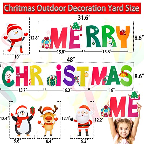 9Pcs Merry Christmas Yard Signs Christmas Decorations