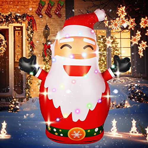 5FT Inflatable Santa Christmas  Decoration with Built-in LED Lights &String