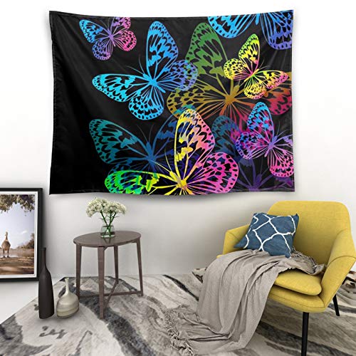 Wall Tapestry for Home  Decoration- Fairy Tale Forest- Butterfly- Tie Dye- 80x60 inches