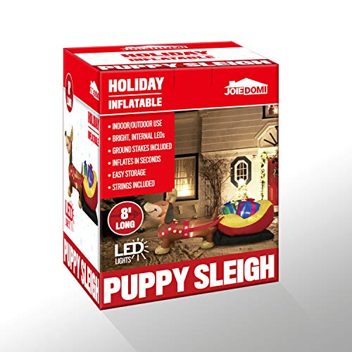 8 FT Christmas Puppy Inflatable w/ Build-in LEDs