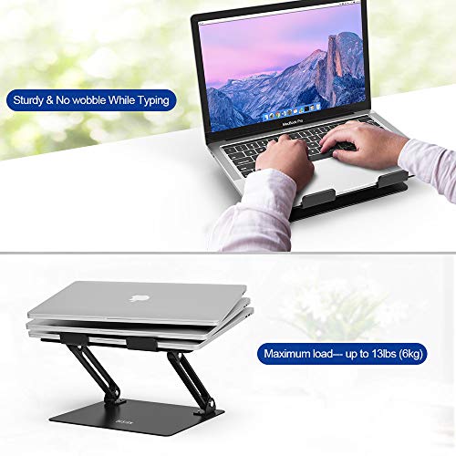 Ergonomic Aluminum Laptop Stand Compatible w/ 10-15.6" Laptops