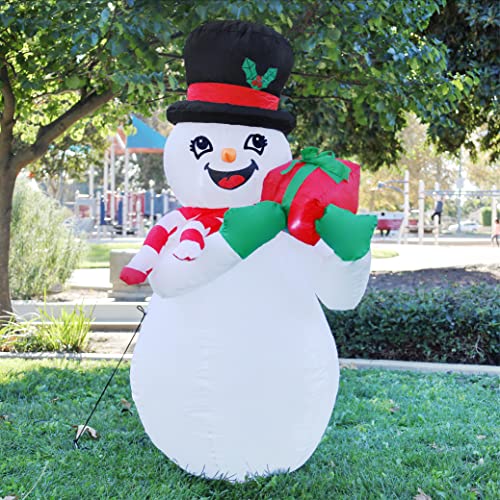 5 FT LED Christmas Inflatable Snowman w/ a Box, Blow Up Yard Decoration