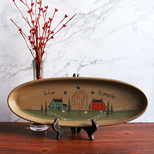 Primitive Rustic House Willow Wood Decorative Plate