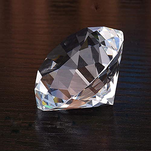 Large Crystal Diamond Paperweight w/ Stand Jewels Decoration 3.5 inch