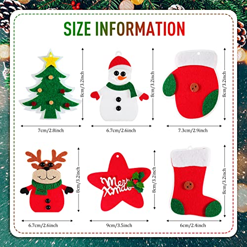 24 Pieces Christmas Tree Hanging Decoration Felt Ornaments