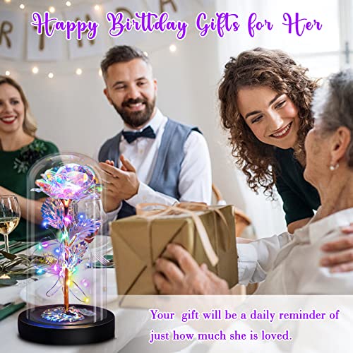 I Love You Mom Galaxy Roses Gifts in Glass Dome for Mothers Day/Birthday
