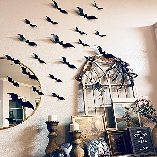 128pcs 3D Bats Stickers Halloween Decoration