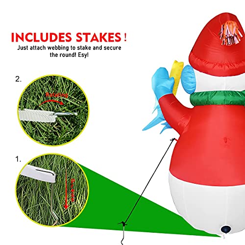 6ft Christmas Snowman Inflatable with Built-in LEDs