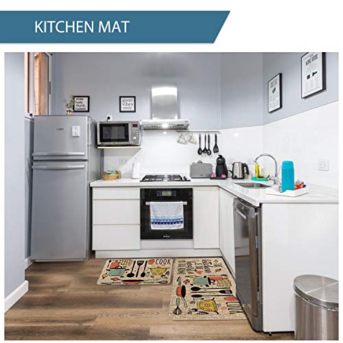 The Kitchen is The Heart of The Home Kitchen Mats Set of 2, 17x29 & 17x47 Inch