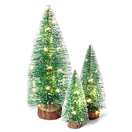 3 Small Christmas Tree with Lights, Table Top Decorations