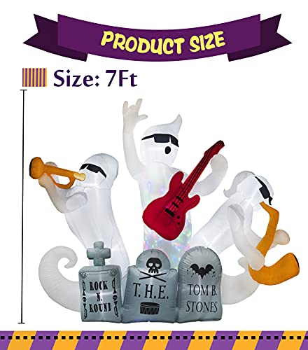 7Ft Halloween Inflatables Gravestone Ghosts Decoration