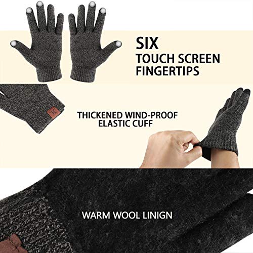 Winter Beanie Hat Scarf Touchscreen Gloves Set for Men & Women