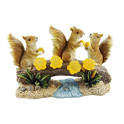 Solar Garde Decoration -  Statue Squirrel w/ Cute Lights