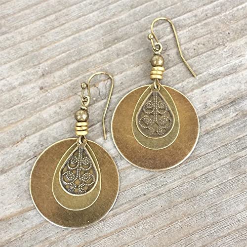 Brass Boho Dangle Earrings for Women