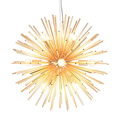Sputnik Chandelier Mid-Century 12-Light Golden Pendant Light