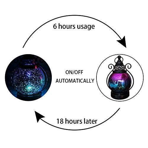 Color Changing Hanging Moroccan Lanterns w/ 2 Timer Modes, Battery Operated