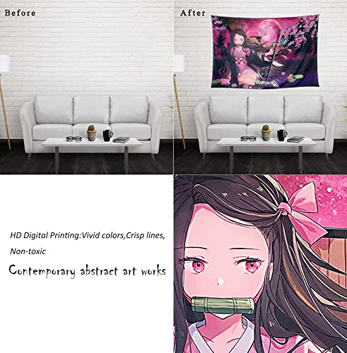 Butterfly Girl Demon Slayer Anime Tapestry Cartoon Poster 60x40"