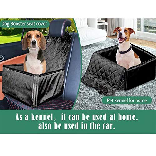 2 in 1 Dog Pet Front Seat Cover w/ Safety Belt(Black)