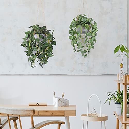 2 Pack Artificial Hanging Plants w/ Pots