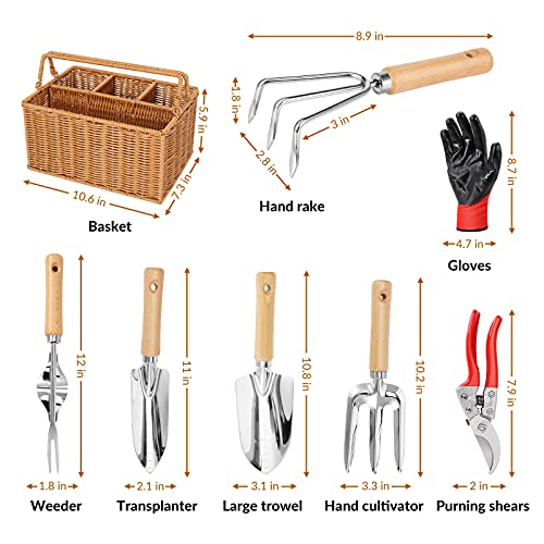 8 Piece Garden Tool Set w/ Basket