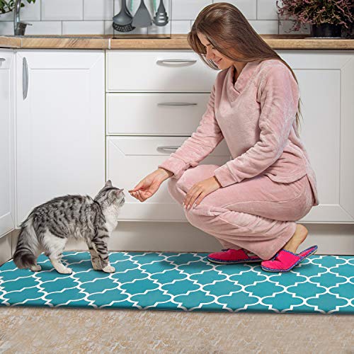 [2 PCS] Cushioned Anti-Fatigue Kitchen Rug, Waterproof Non-Slip