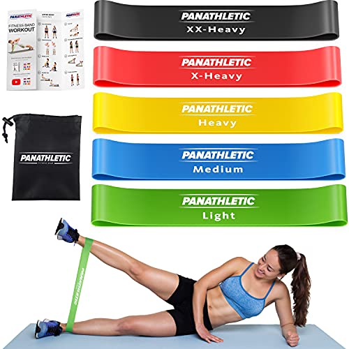 Set of 5 Bands – 5 Different Resistance Levels, Exercise Guide, Carry Bag