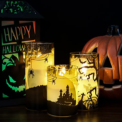 Halloween Flameless Flickering LED Candles with 6-Hour Timer