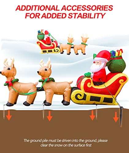 8 FT Christmas inflatables Santa Claus w/ LED Lights