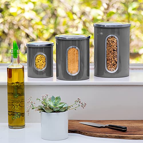 3 Pc Airtight  Canisters Sets For The Kitchen w/ See Through Window