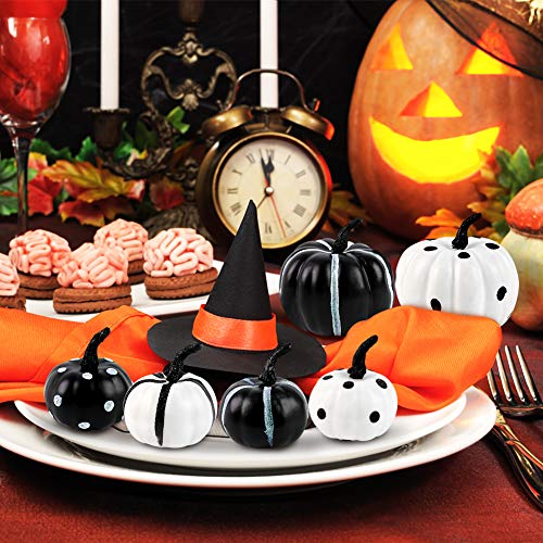 12P-16 PCS Artificial Pumpkins for Fall Halloween Thanksgiving Home Decoration