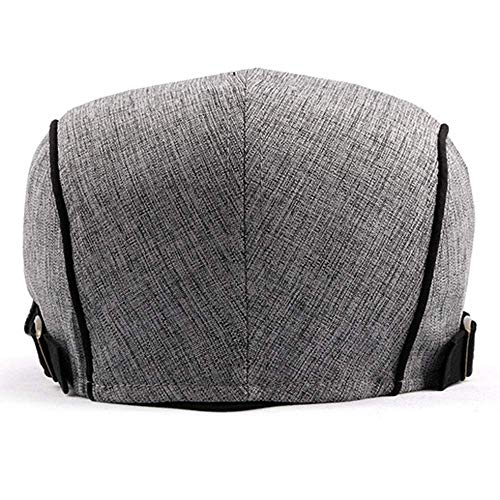 2 Pack Men's Cotton Flat Cap Ivy Gatsby Newsboy Hat (M)