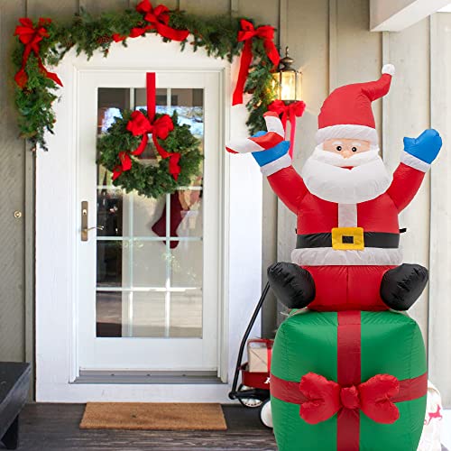 6 Foot Christmas Inflatable Santa Claus w/ Built-in LEDs