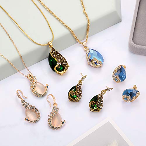 6 Pieces Elegant Necklace Peacock Set Jewelry