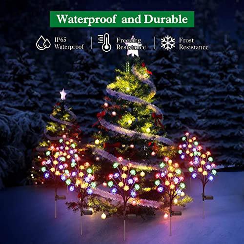 4 Pack Christmas Decorations Solar Garden Lights- Multicolor