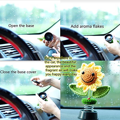 Sunflower Crochet Handmade Car Accessories Dashboard Decoration