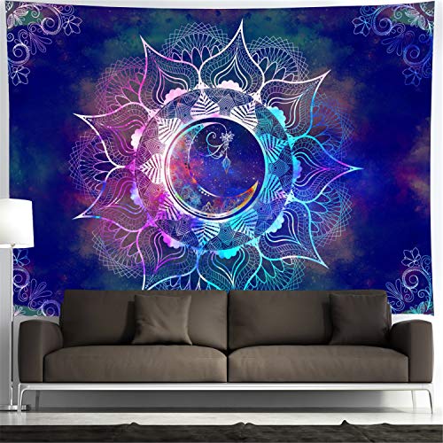 Mandala Tapestry Blue Starry Sky & Moon for Home Decoration